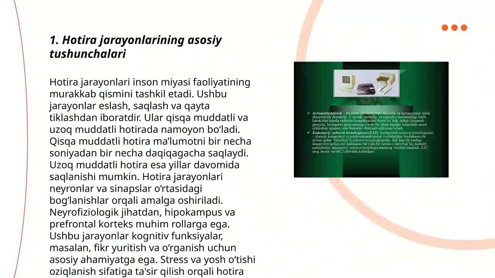 Hotira jarayonlari va turlari 3