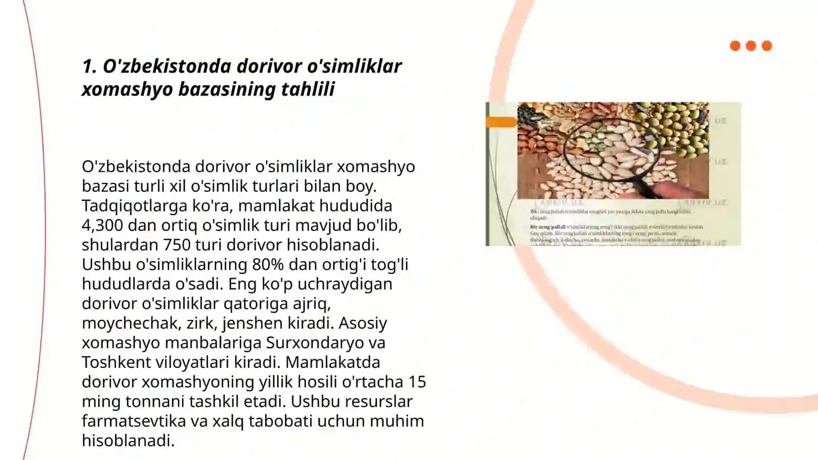 Dorivor o'simliklar xomashyo bazasi 3