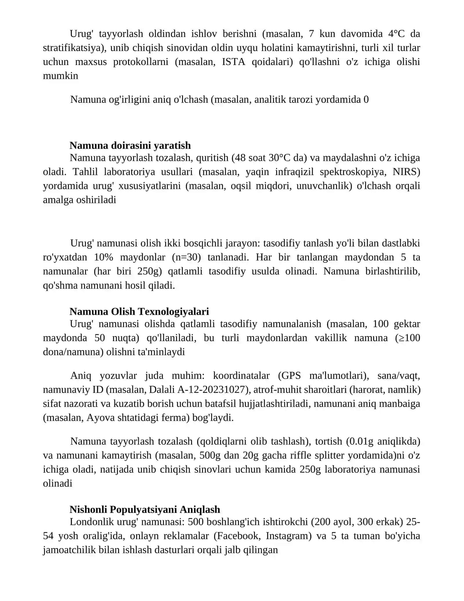 Urugʻlardan namuna olish tartibi 3