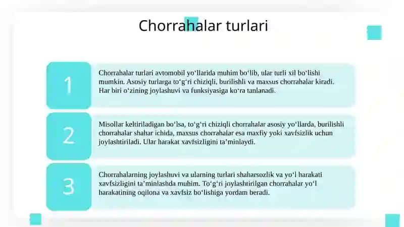 Chorrahalarning turlari va ularning funksiyalari 3
