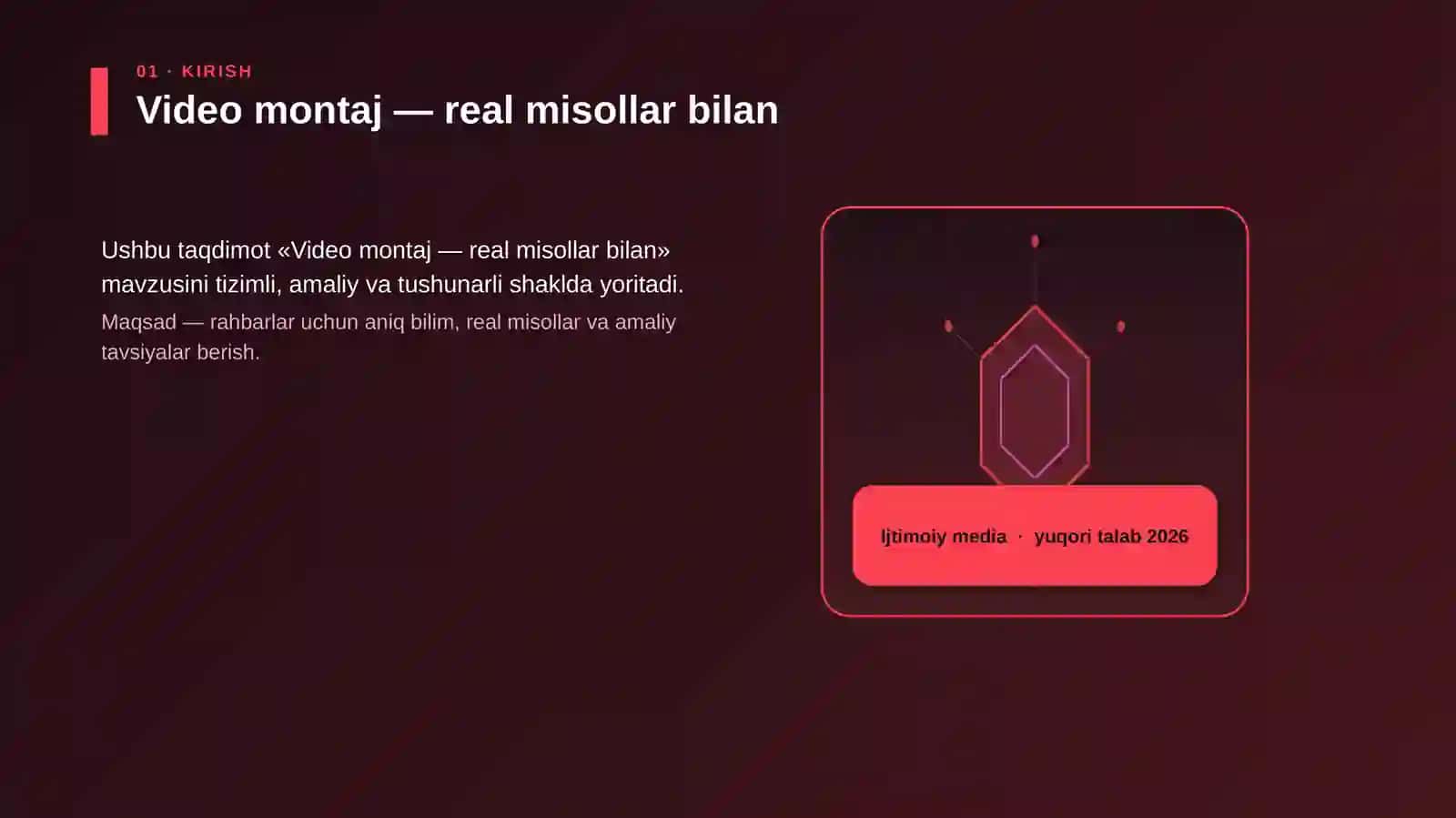Video montaj — real misollar bilan 3