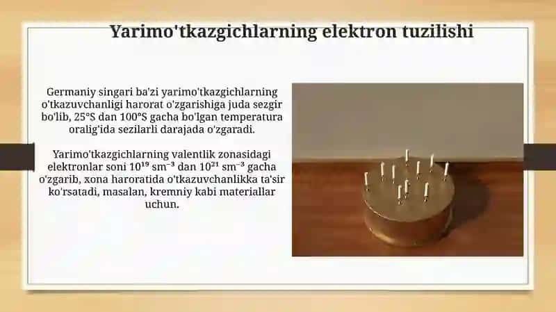 Yarimo'tkazgichlarning elektron tuzilishi 3