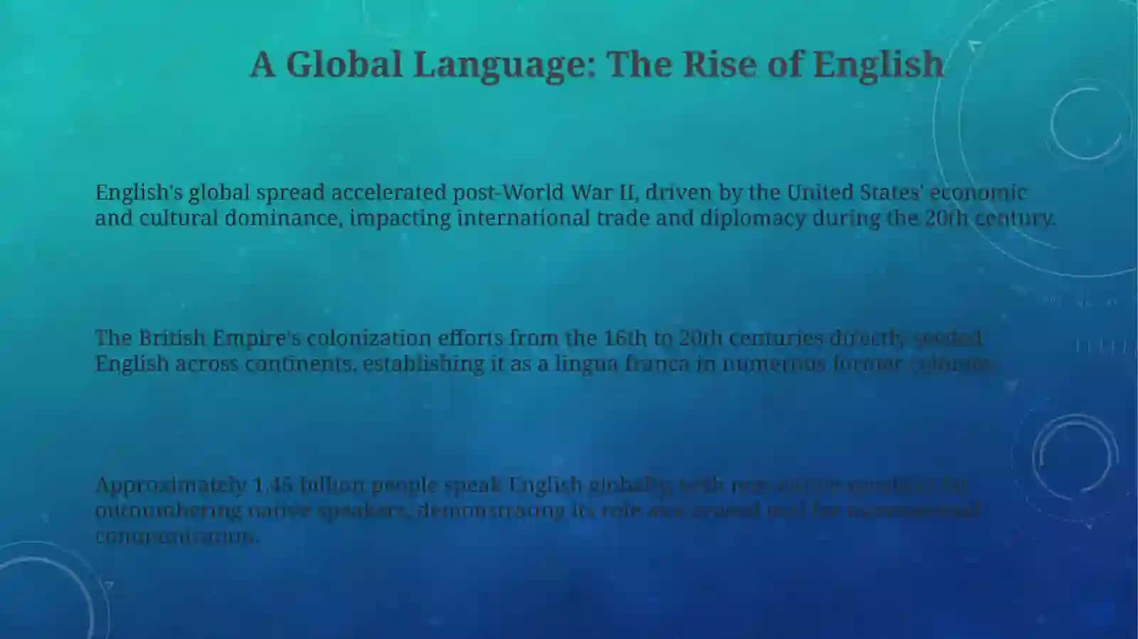 The Global Reach of English 3
