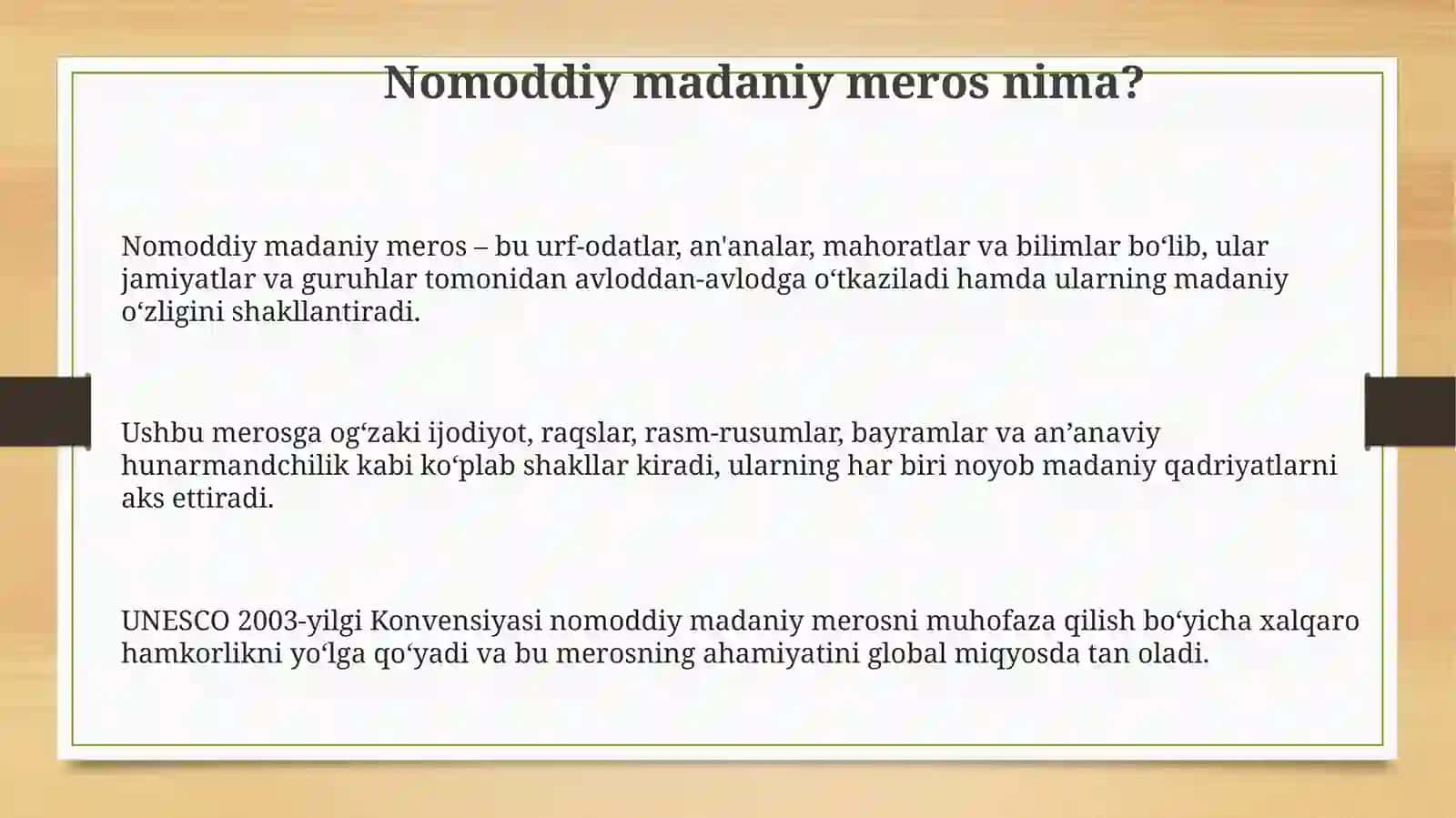 Nomoddiy ne'matlar va ularni himoya qilish 3