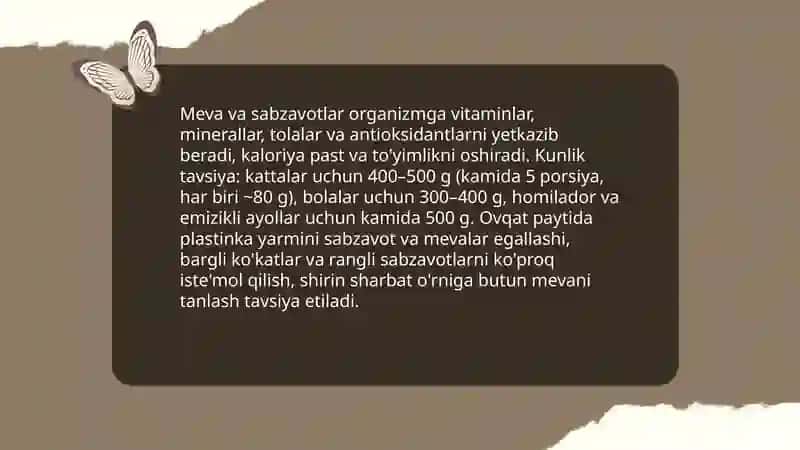 Tana vaznini meʼyorida saqlash 3