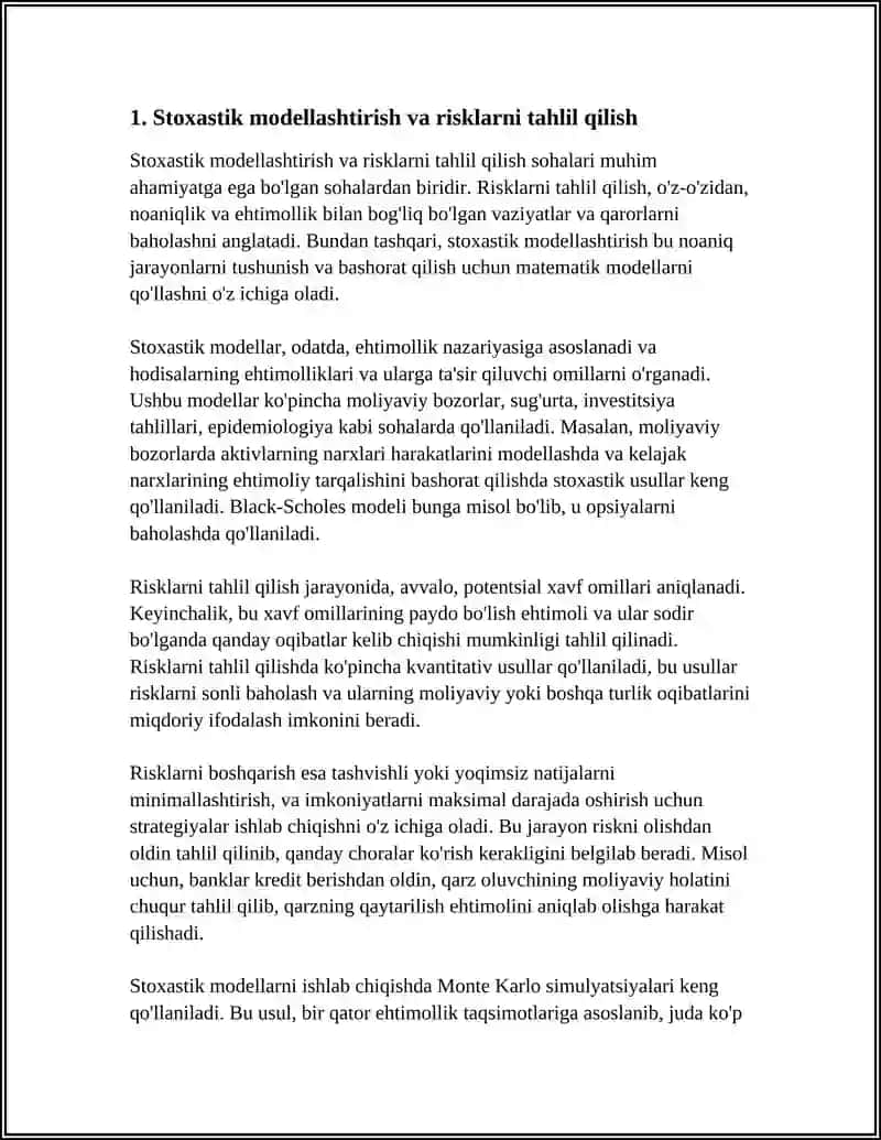MODELLASHTIRISH VA RISKLARNI TAHLIL QILISH 3