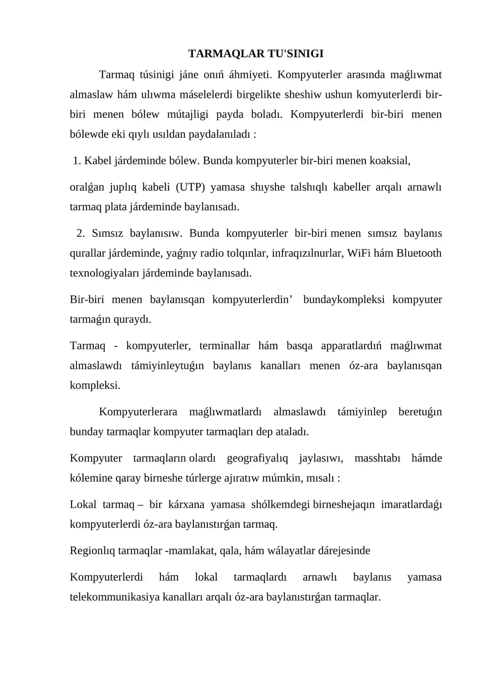 TARMAQLAR TU'SINIGI 3