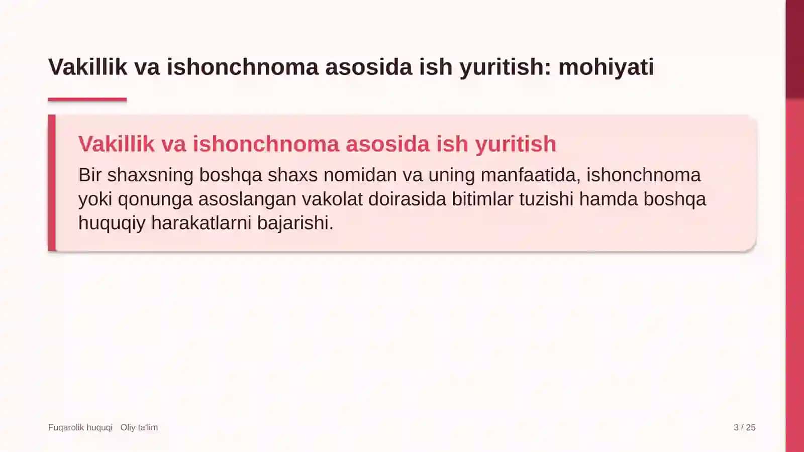 Zargarlik ustaxonalarida vakillik va ishonchnoma asosida ish yuritish 3