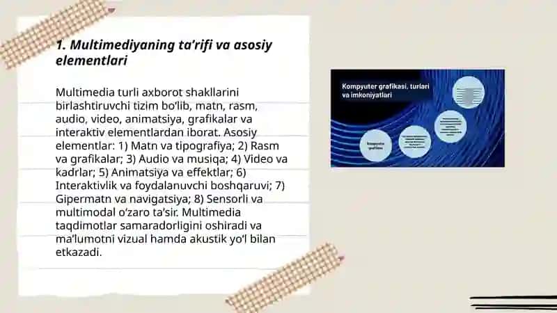 MULTIMEDIYANING ASOSIY TUSHUNCHALARI 3