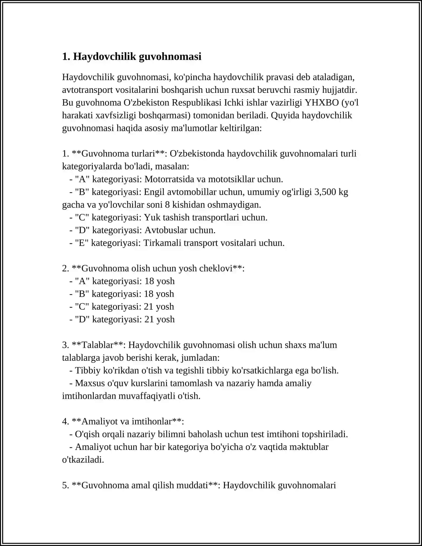 Haydovchilik guvohnomasi 3