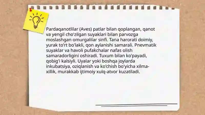 Pardaqanotlilar turkumi 3