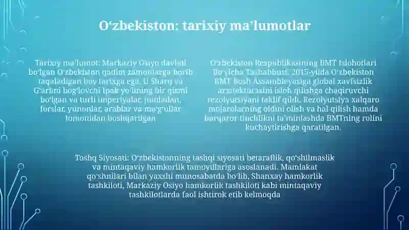 O‘Zbekiston Respublikasining Bmt Islohotlari Bo‘Yicha Tashabbusi Va Uning Tashqi Siyosati 3