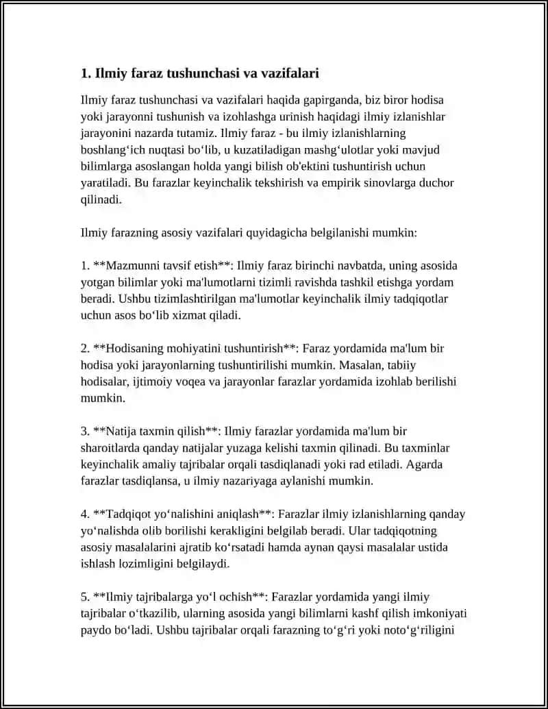 ILMIY FARAZ.ILMIY TADQIQOT USULLARI 3