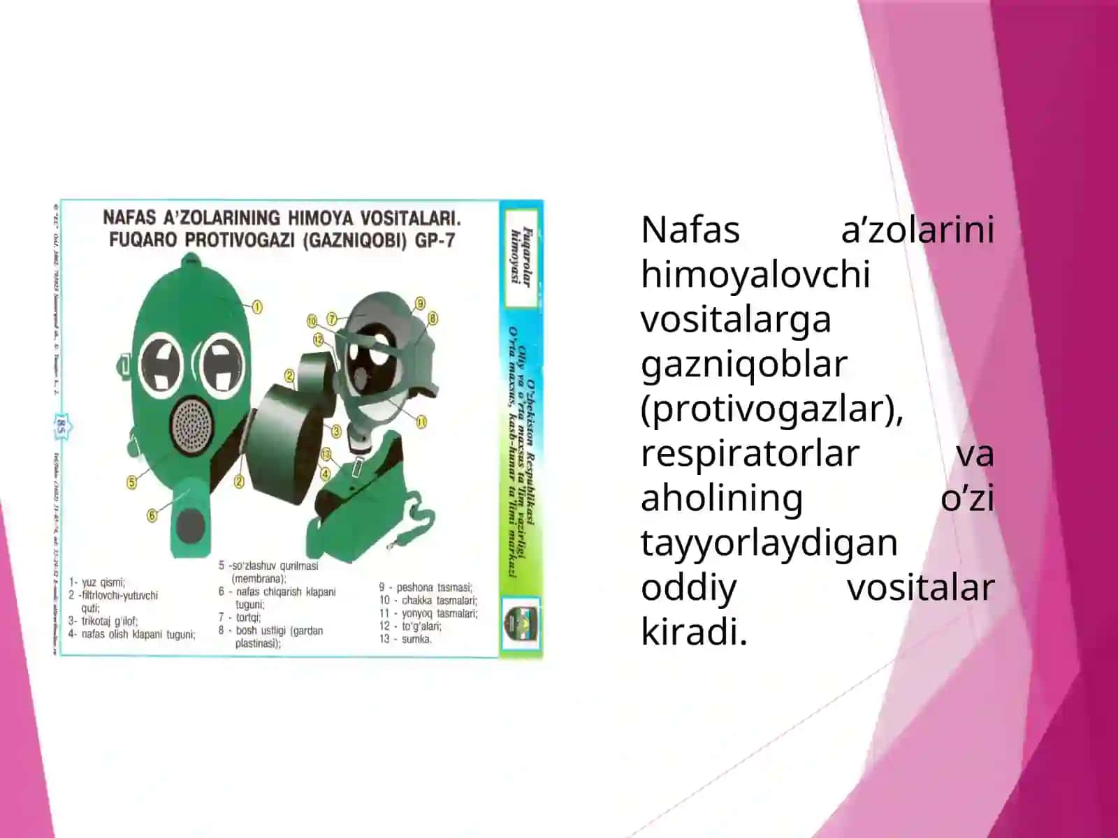 SHAXSIY HIMOYA VOSITALARI, MAXSUS HIMOYA VOSITALARI, SAXSIY TIBBIY VOSITALARI VA ULARDAN FOYDALANISH 3