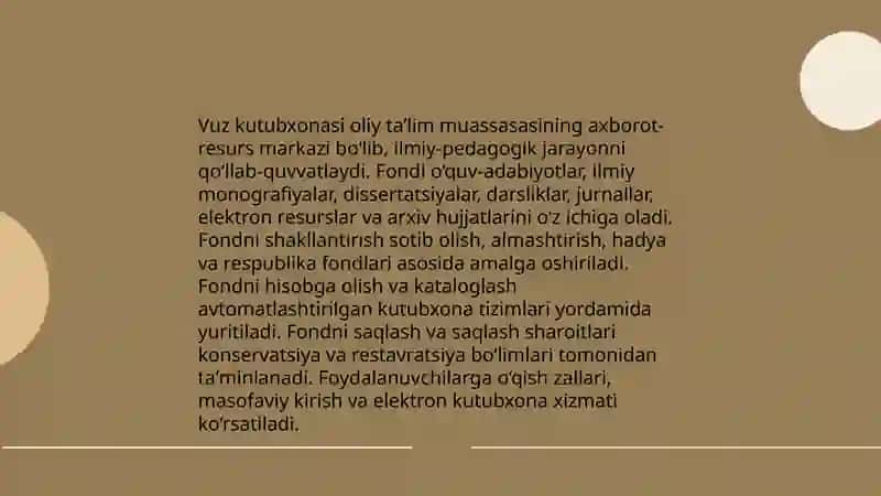 Vuz kutubxonasi va uning fondi 3