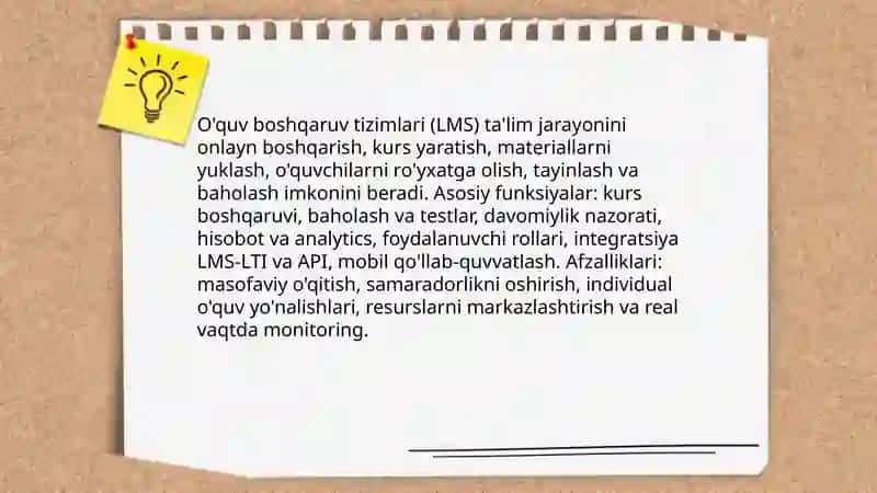 O'quv boshqaruv tizimlari (LMS) 3