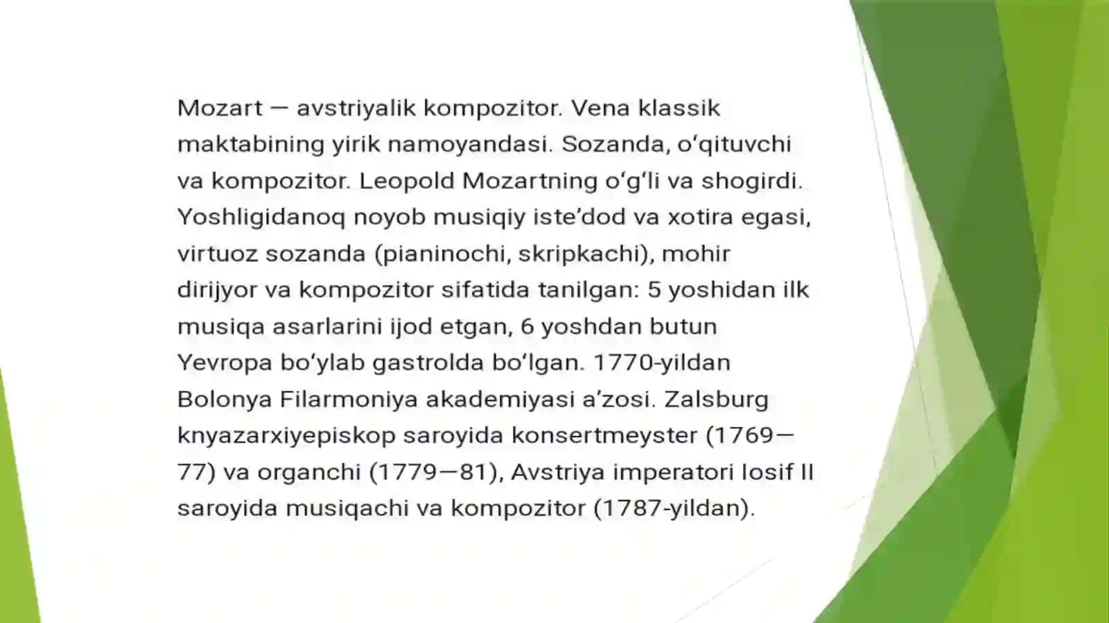 Musiqa fanidan bachargan loyiha ishi 3