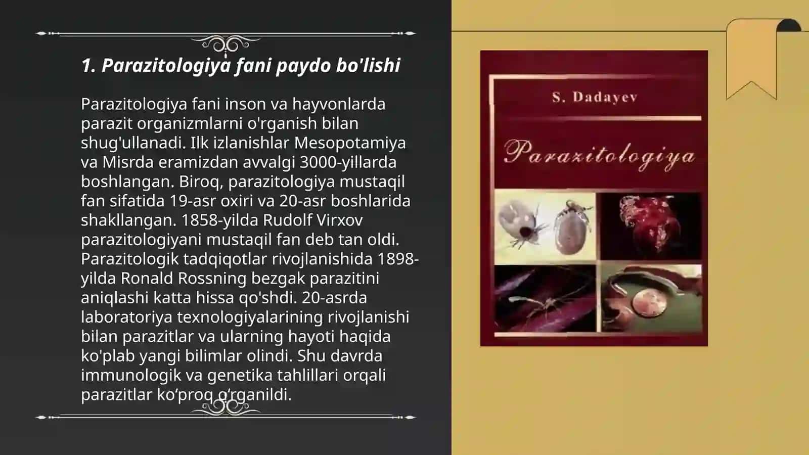 Parazitologiya fani rivojlanish tarixi 3