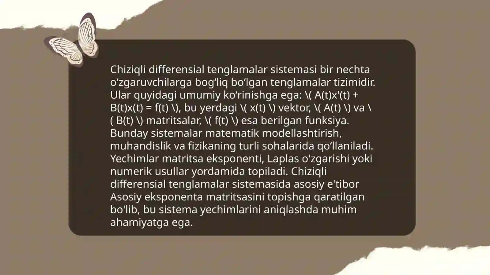 Chiziqli differensial tenglamalar sistemasi 3