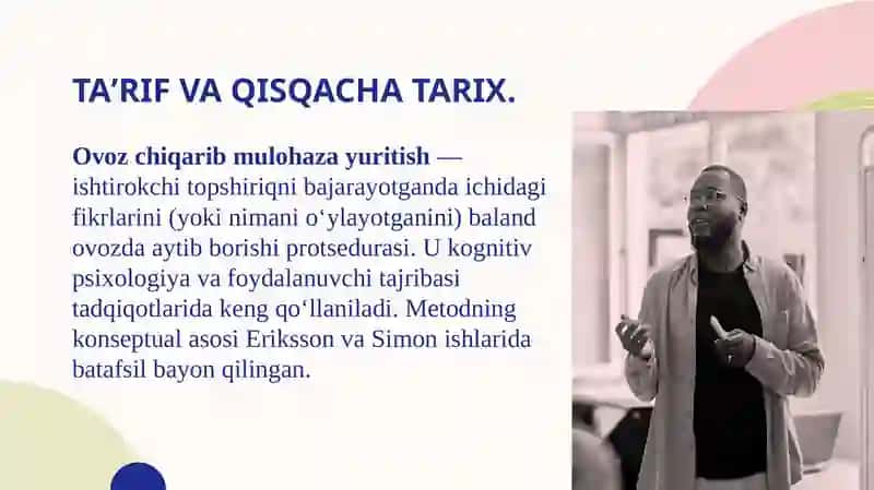 Ovoz chiqarib mulohaza yuritish metodi. 3