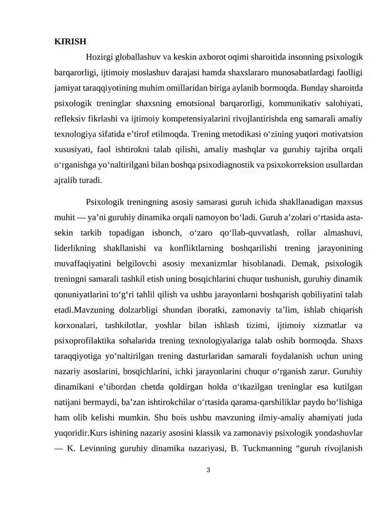 Psixologik treningning asosiy bosqichlari 3