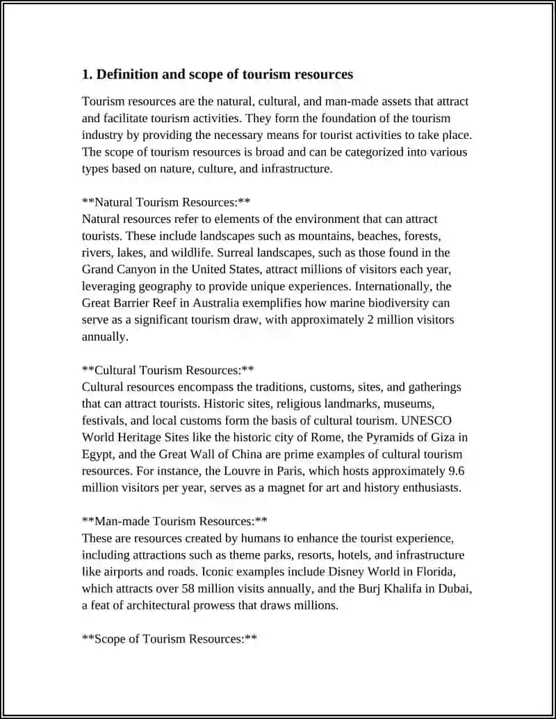 NATURE AND CLASSIFICATION OF TOURISM RESOURCE 3