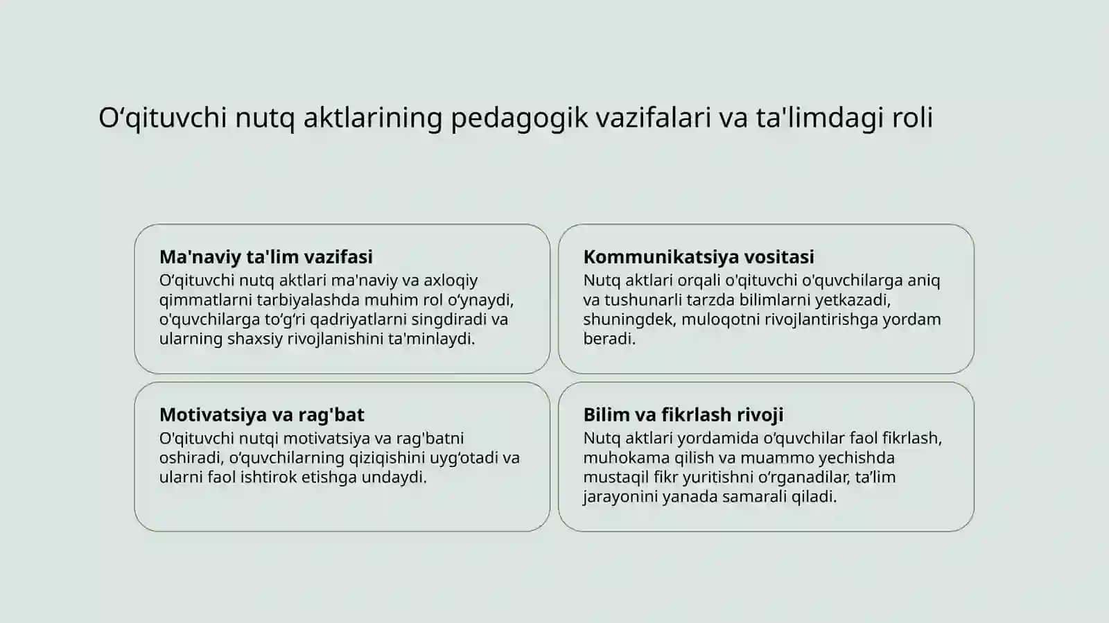 Oʻqituvchi nutqining nutq aktlari 3