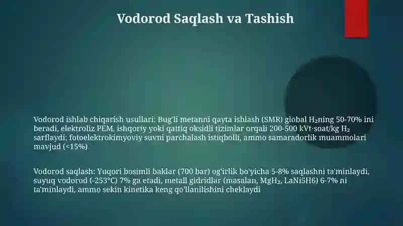 Vodorod energiyasining olish usullari va istiqbollari 3