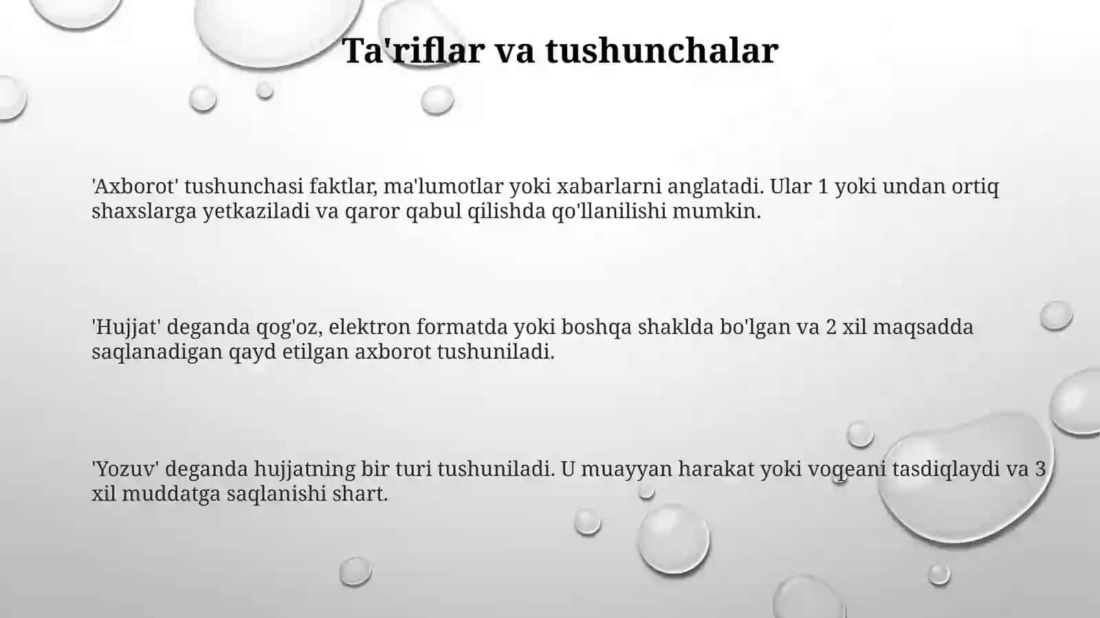 Ma’lumot-axborot hujjatlari (ariza, bayonnoma, bayonnomadan ko‘chirma) 3