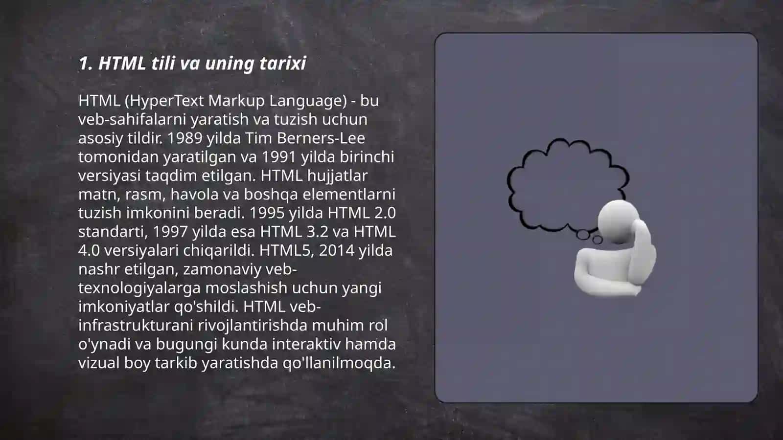 HTML tili va uning tarixi 3