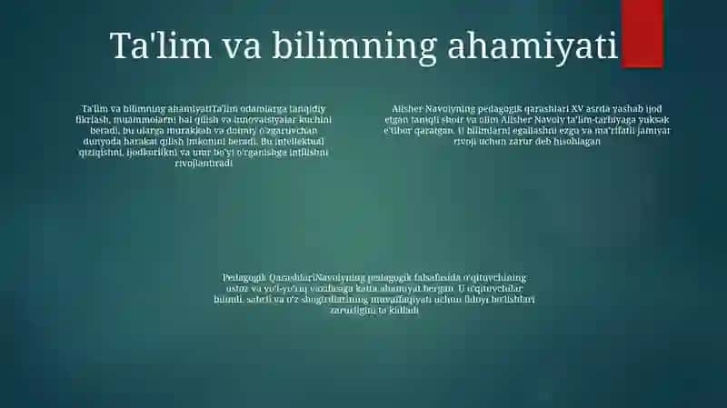 Alisher Navoiyning Pedagogik Qarashlari 3