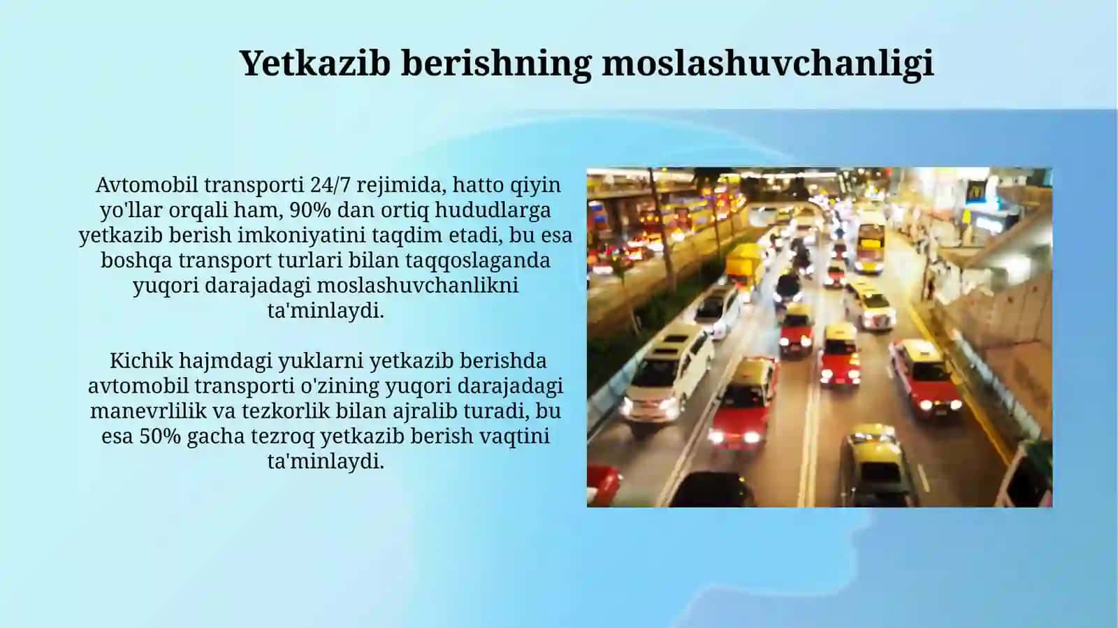 Avtomobil transportining asosiy avzoliklari 3