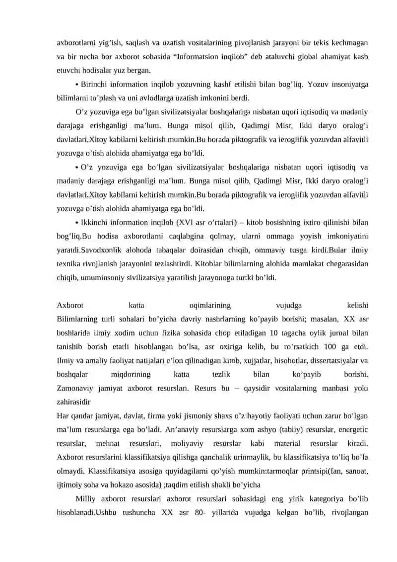 Axborotlashgan jamiyat va uning istiqbollari mavzusida esse tayyorlash 3