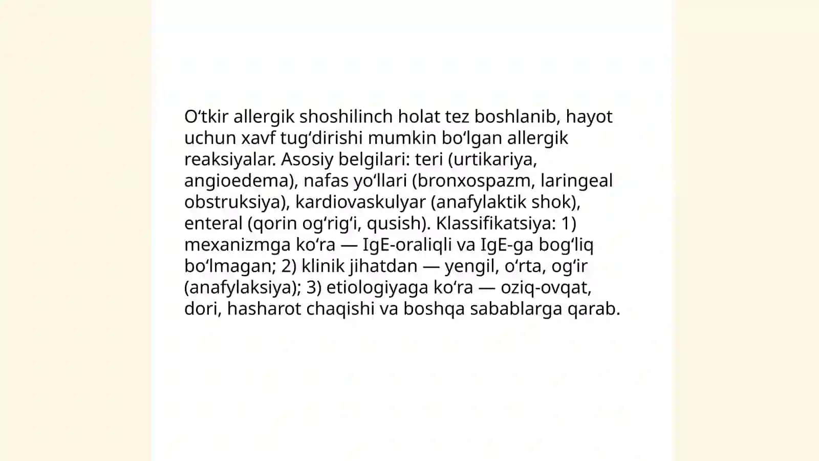 Oʻtkir allergik shoshilinch holatlar 3