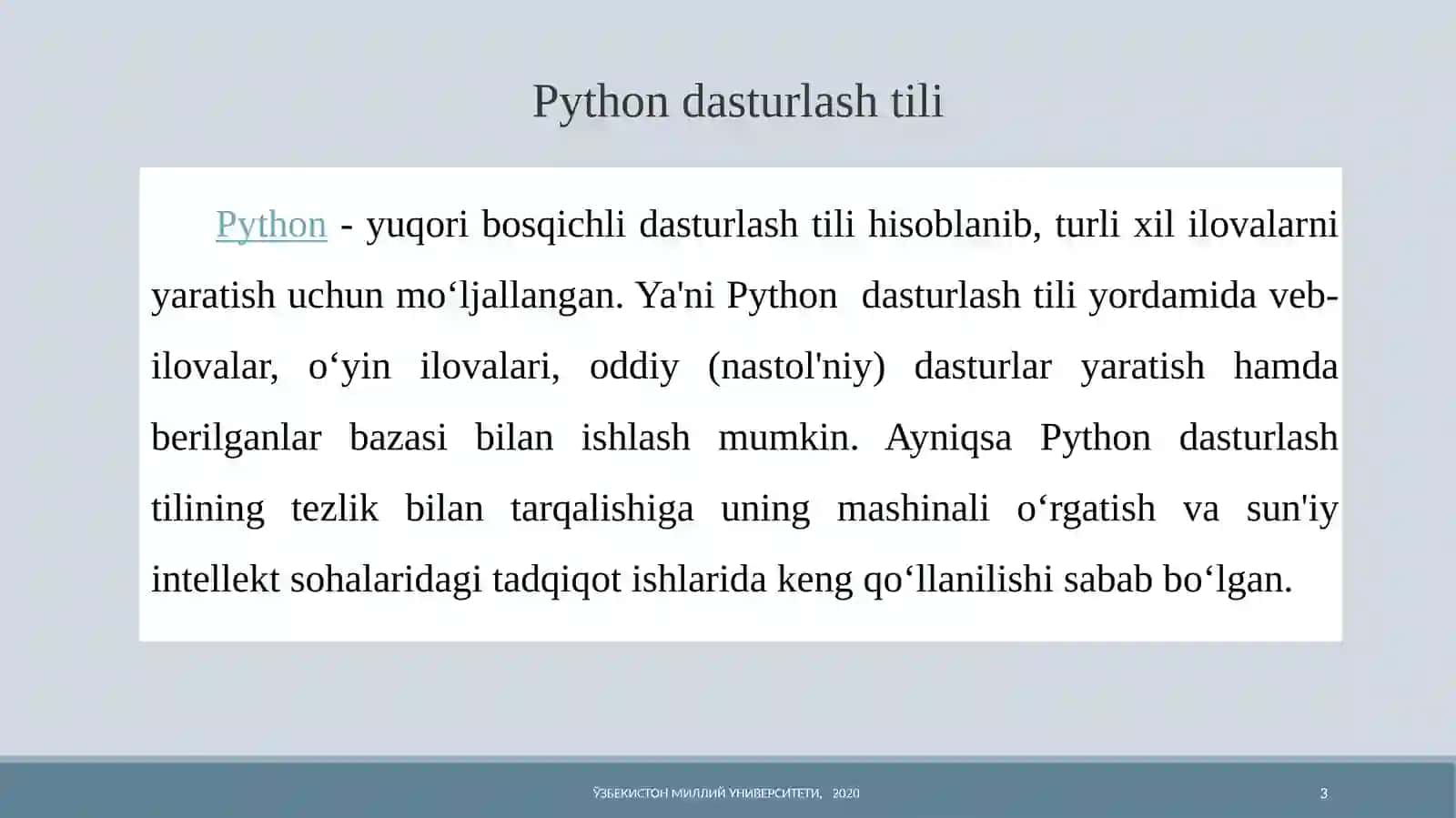 Pythondasturlashtili 3