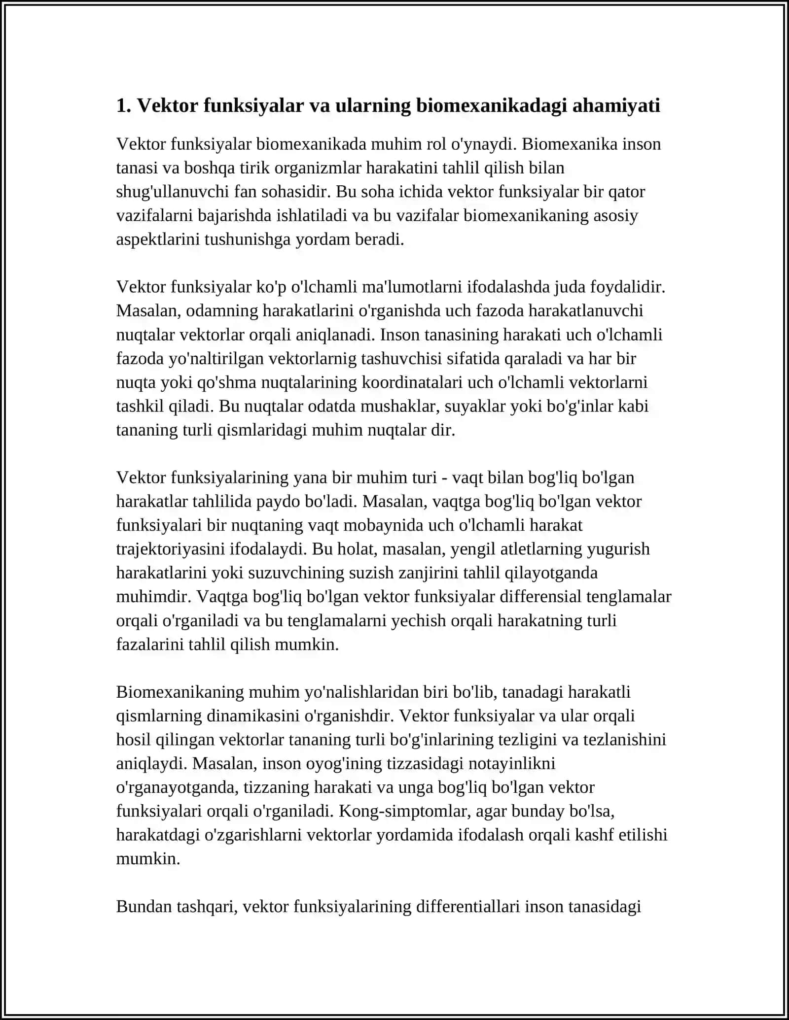 VEKTOR FUNKSIYALARNING BIOMEXANIKA SOXASIDA TADBIQLARI 3