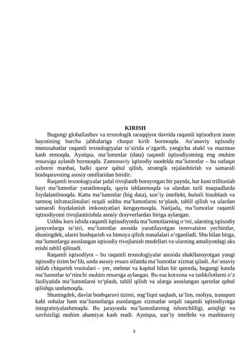 Raqamli iqtisodiyotda ma’lumotlarning o‘rni 3