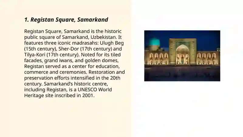 The sightseeing of Uzbekistan 3