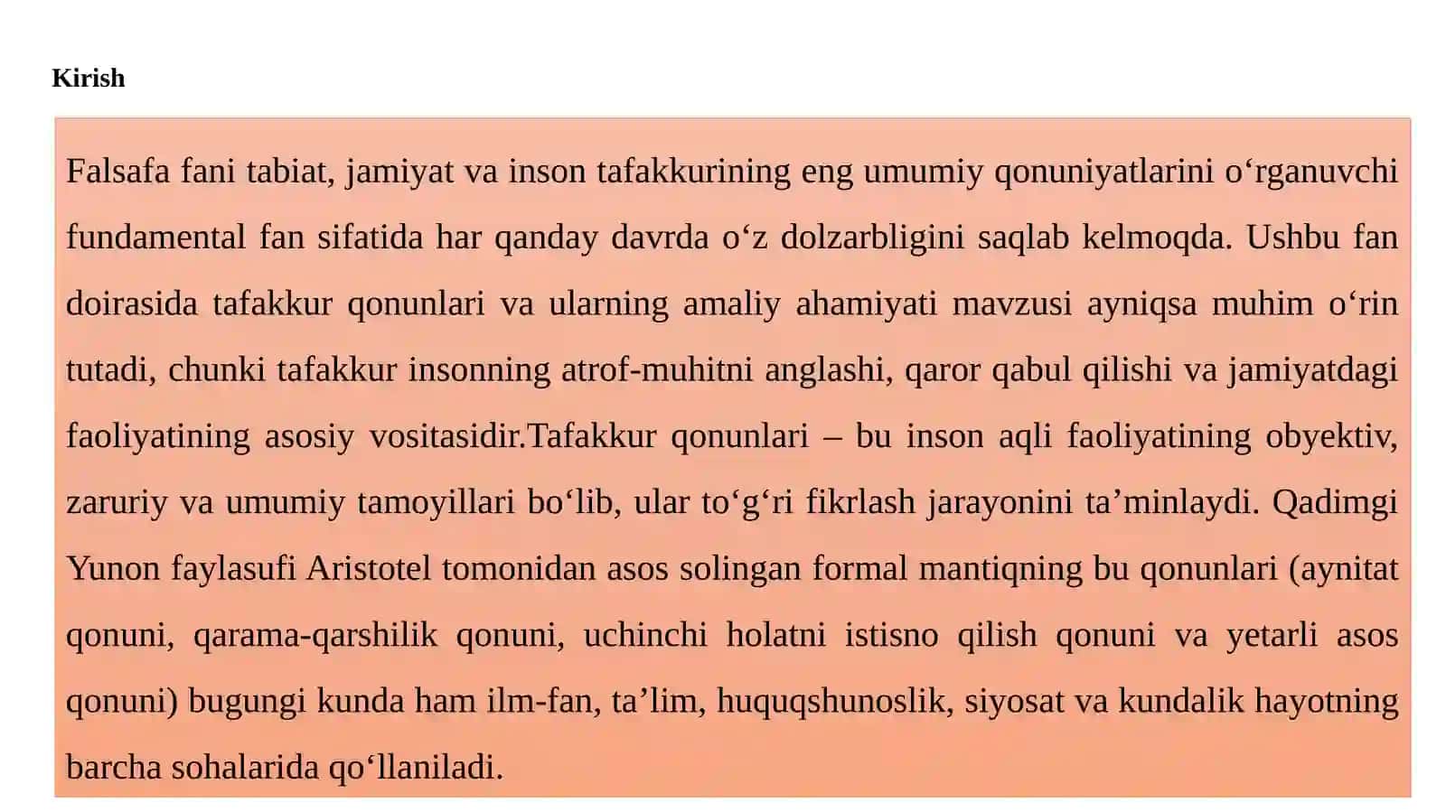 Tafakkur qonunlari va ularning amaliy ahamiyati 3