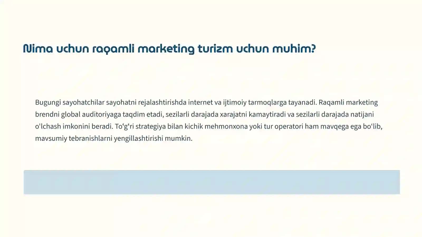 Raqamli marketing va turizm: SEO, SMM, Target marketing 3