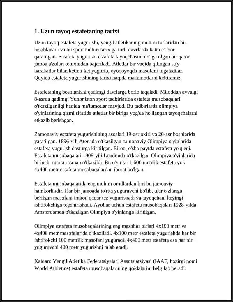 UZUN TAYOQ ESTAFEDA 3