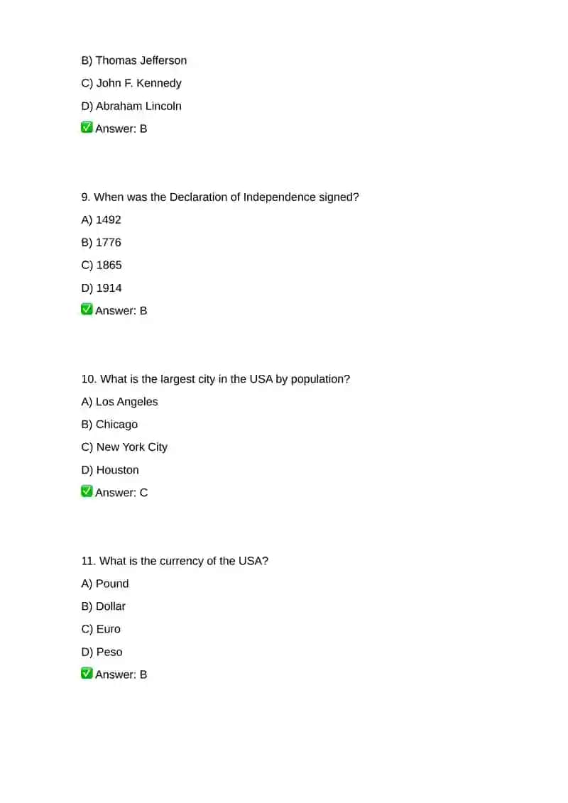 The USA (30 Questions with Answers) 3