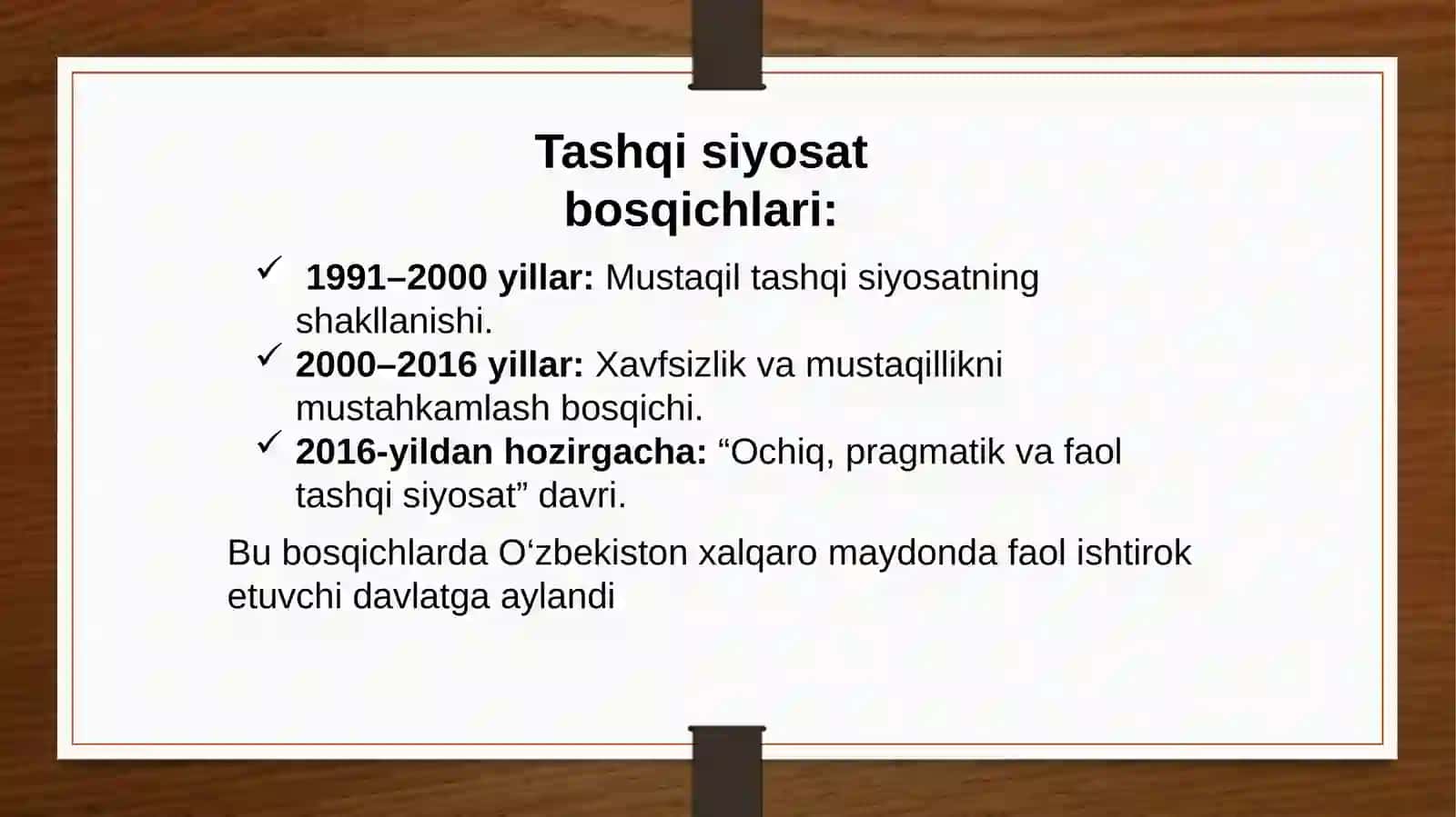 Oʻzbekiston tashqi siyosati 3