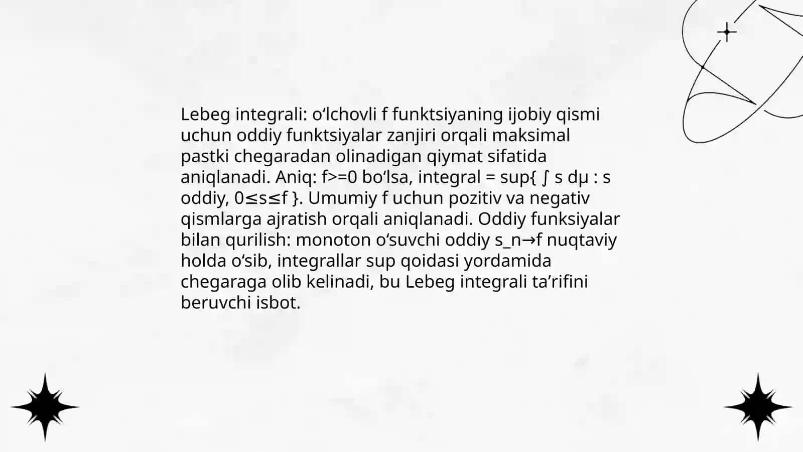 Lebeg integrali haqidagi teoremalar isbotlari 3
