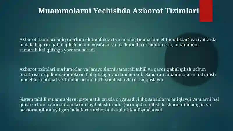 Axborot tizimlari 3