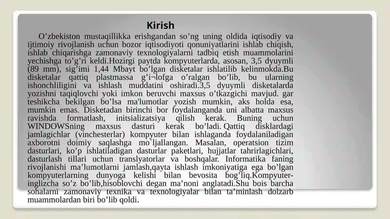 DISK TURLARI VA ULAR BILAN ISHLASH 3