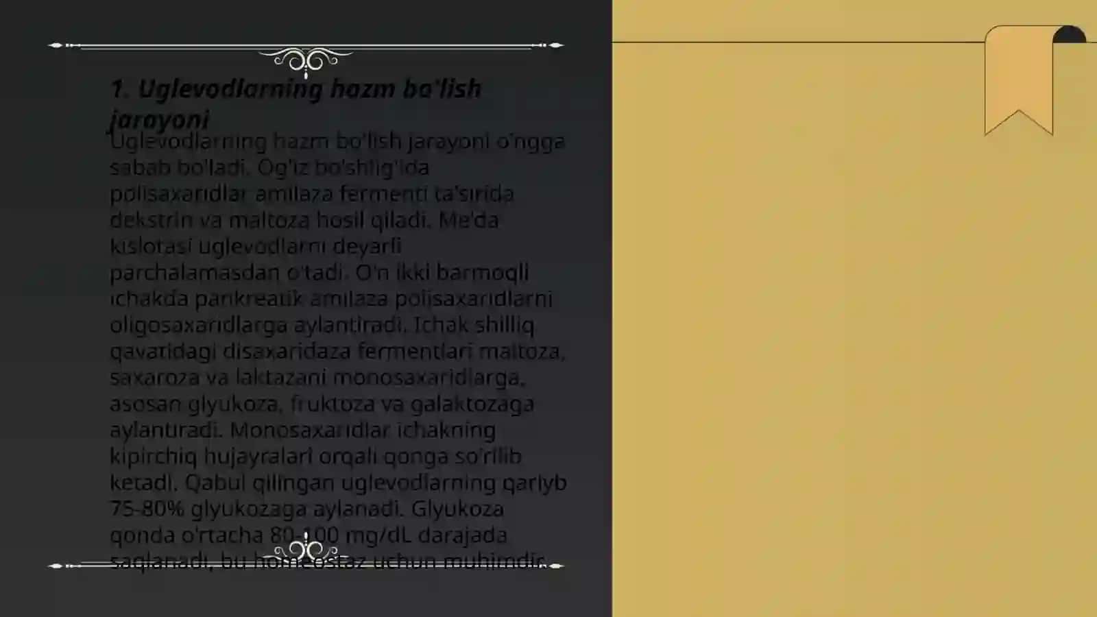 Uglevodlarni hazmmlanishi va surilishi 3