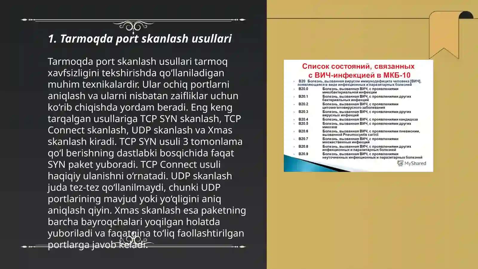 Tarmoqda port skanlash usullari 3