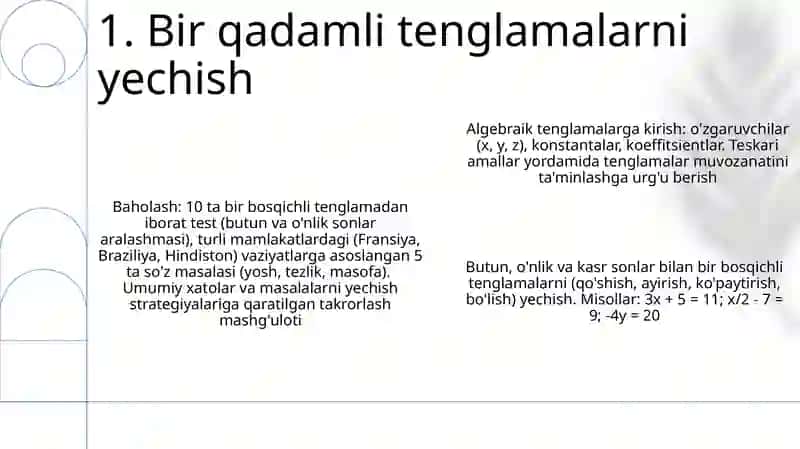 Algebrik kars tushunchasi darsi 3