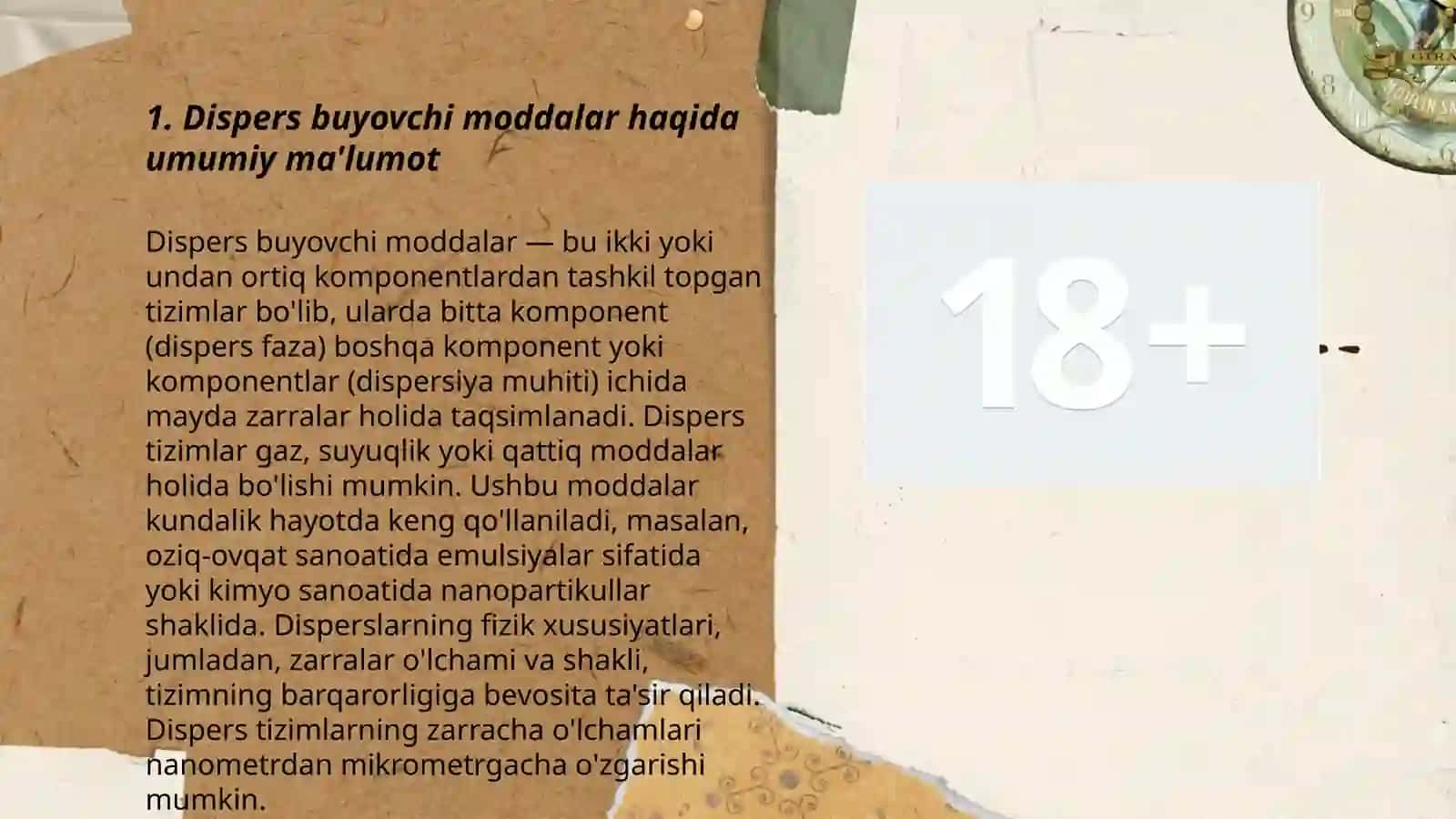 Dispers buyovchi moddalar 3